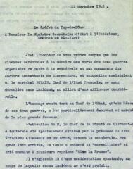 ouvrir dans la visionneuse : Rapport du préfet sur la manifestation du 11 novembre 1940 à Clermont-Ferrand.