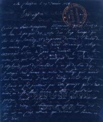 ouvrir dans la visionneuse : Lettre de M. Nempde avec l'envoi d'oreilles de loup pour pièces justificatives. 29 janvier 1738.