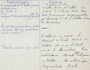 ouvrir dans la visionneuse : 3 vues Rapport du commissaire central au préfet sur l'école privée de Dallet et l'école de filles cours Sablon. 4 novembre 1911.